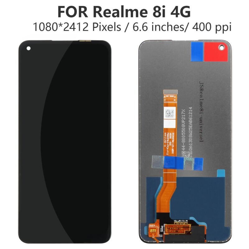 Ekranas skirtas Realme 8i 9i Narzo 50 4G - Juodas - Originalus (restauruotas)