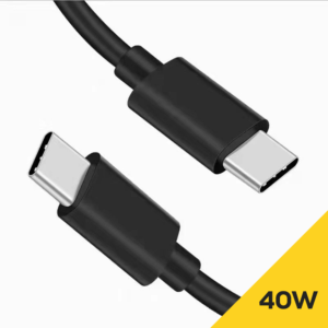 USB kabelis Type C to Type C 2.0 HD23 PD 40W – Juodas – 2M