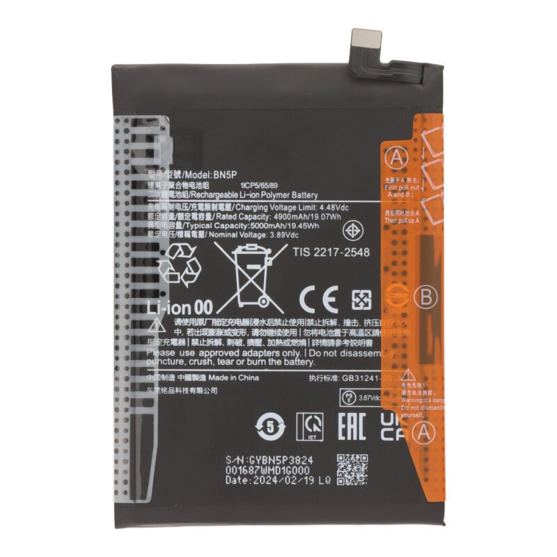 Baterija BN5P skirtas Xiaomi Redmi Note 13 5G/Note 13 4G - 5000mAh - OEM
