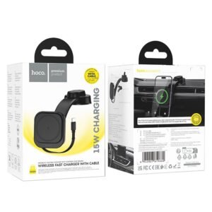 Magnetinis AUTO laikiklis HOCO MagSafe HW24 USB-C tvirtinamas ant prietaisų skydelio - Juodas