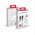 USB kabelis FORCELL F-ENERGY Carbon Type C to Lightning PD 3A 27W CB-01C - 1m - Juodas