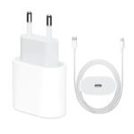 Sieninis įkroviklis 20W USB-C (Type-C) skirtas Apple iPhone, iPad su 1M laidu