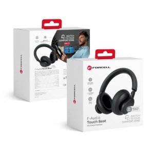 Ausinės FORCELL F-AUDIO Touch Beat wireless headphones bluetooth ANC - Juodos