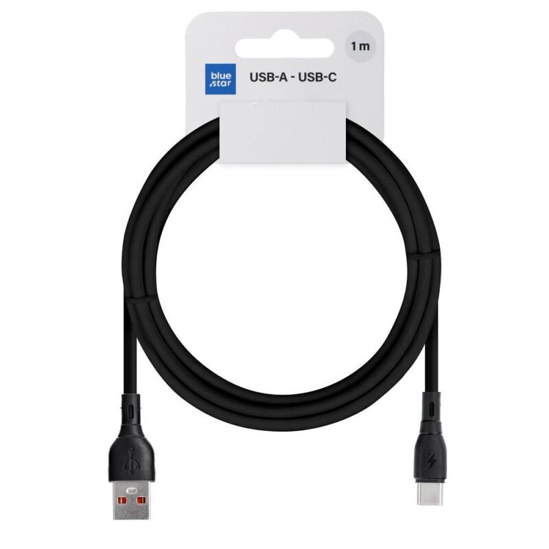 Įkrovimo laidas BLUE STAR ECO cable 3A USB A to Type C PJ68-25-3 - 1m - Juodas