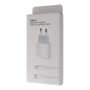 Įkroviklis su laidu 20W A2347 Type-C Charger with A1703 1M Type-C to Lightning Cable skirta iPhone, iPad