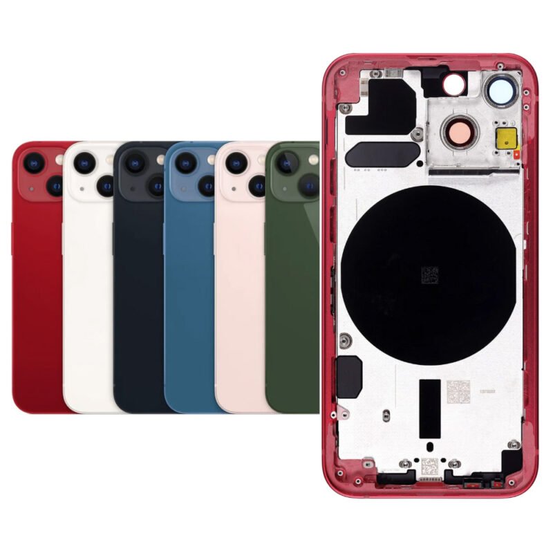 Korpusas su galiniu dangteliu ir smulkiom detalėm skirtas iPhone 13 Mini – EU versija – Juodas – OEM